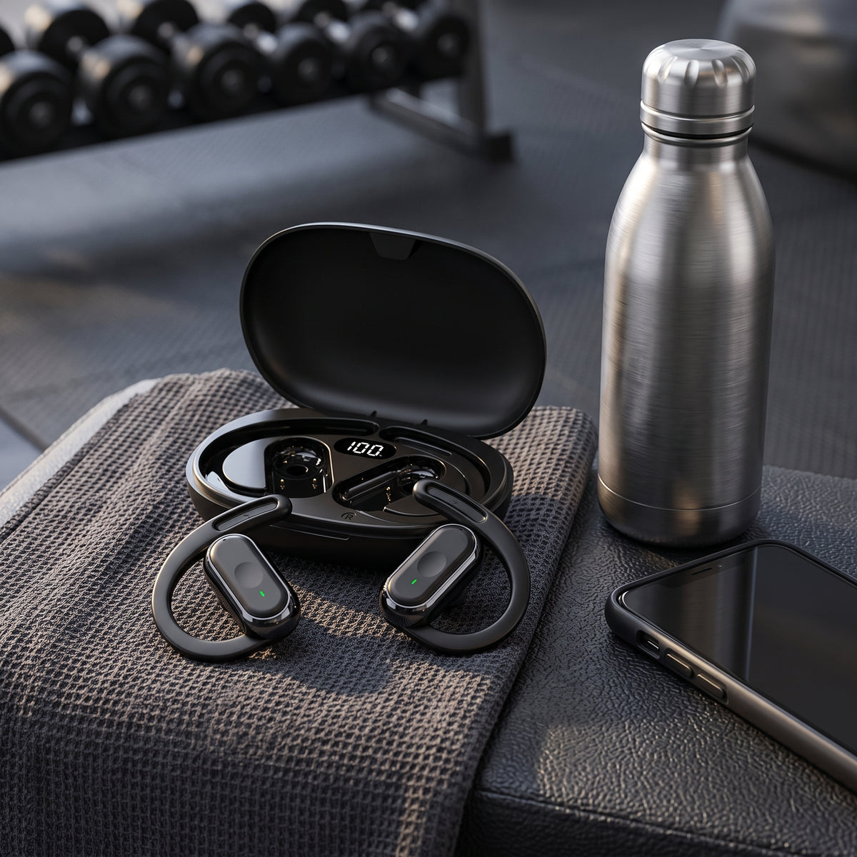 FONZY Open-Ear Wireless Earbuds with 90° Rotatable Ear Hooks – Bluetooth 5.4
