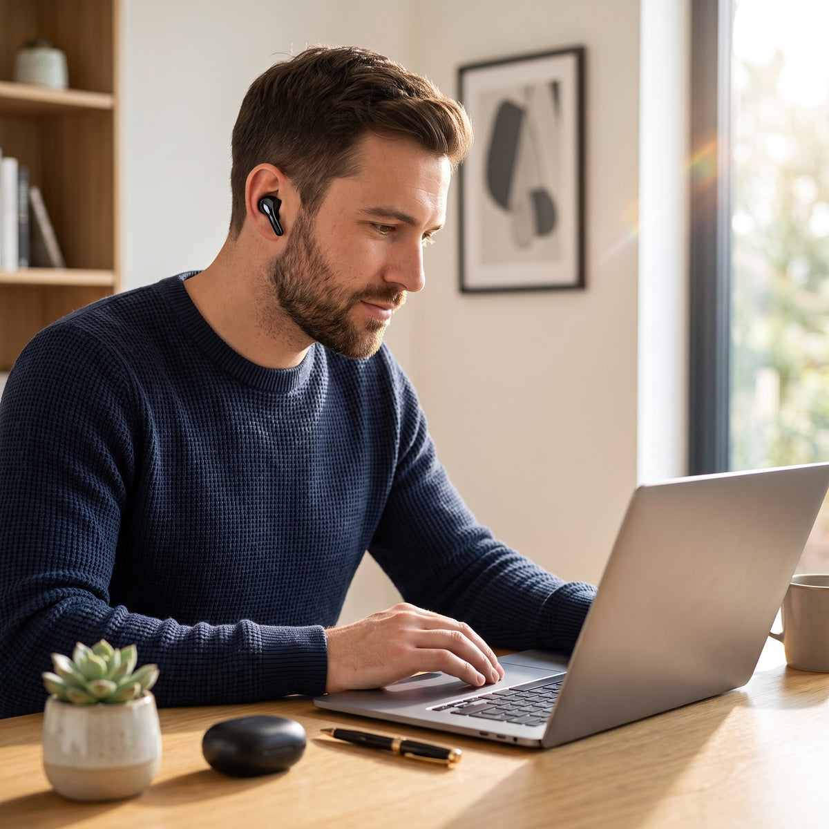FONZY Mini TWS Wireless Bluetooth Earphones with Hands-Free Calling & Volume Control