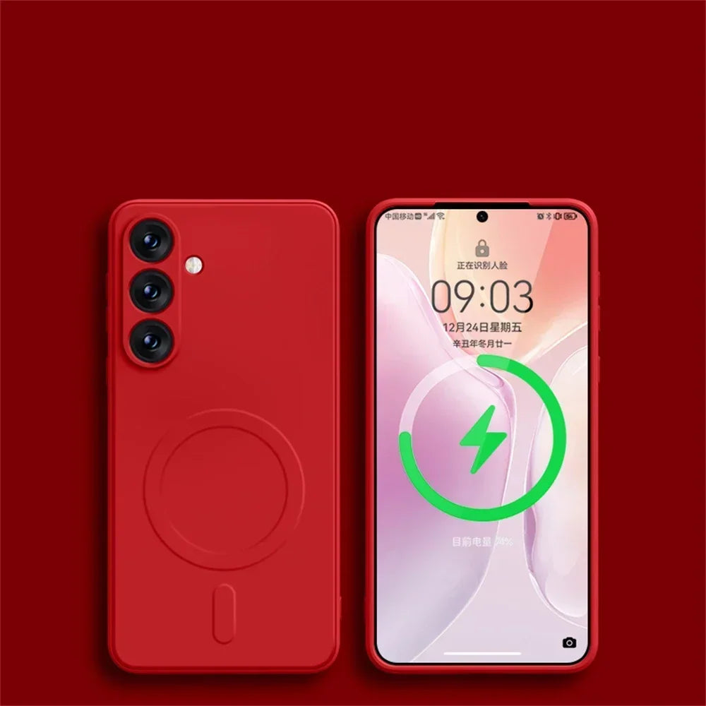 FONZY Magnetic Wireless Charging Case for Samsung S21 / S22 / S23 / S24 / S25 / S26 Ultra - Shockproof Matte Cover