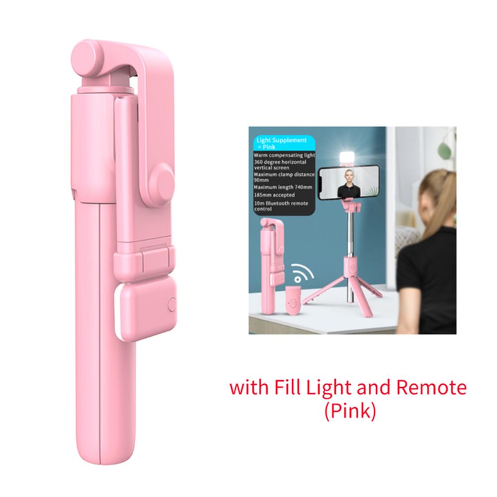 FONZY Portable All-In-One Selfie Stick Tripod with Detachable Fill Light