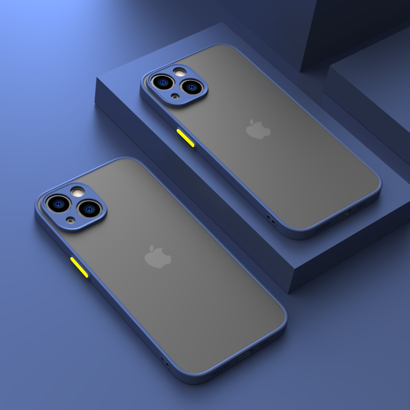 FONZY Luxury Matte Translucent Case with Contrast Buttons for iPhone 11 to 15 Pro Max