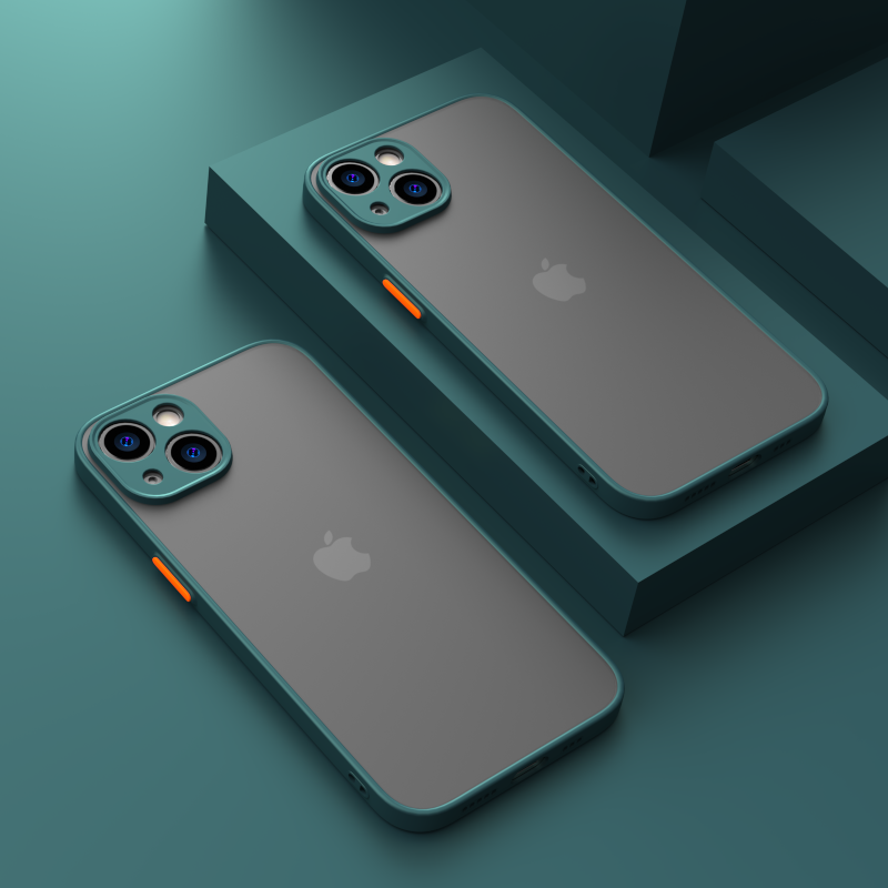 FONZY Luxury Matte Translucent Case with Contrast Buttons for iPhone 11 to 15 Pro Max