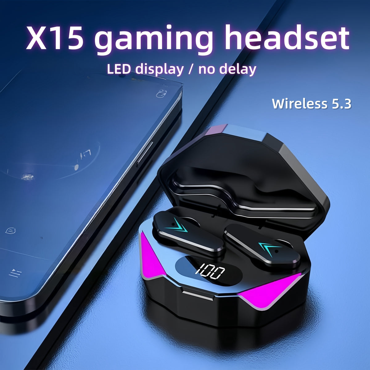 FONZY Wireless Bluetooth 5.3 Earphones with Charging Case – Noise Reduction Sport Earbuds