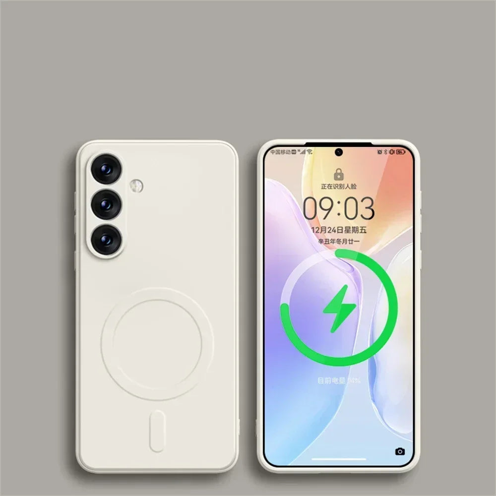 FONZY Magnetic Wireless Charging Case for Samsung S21 / S22 / S23 / S24 / S25 / S26 Ultra - Shockproof Matte Cover