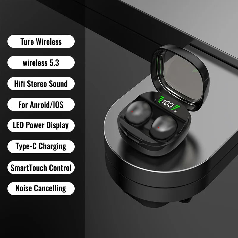FONZY Mini Bluetooth V5.3 Earphones with LED Display & IPX5 Waterproof