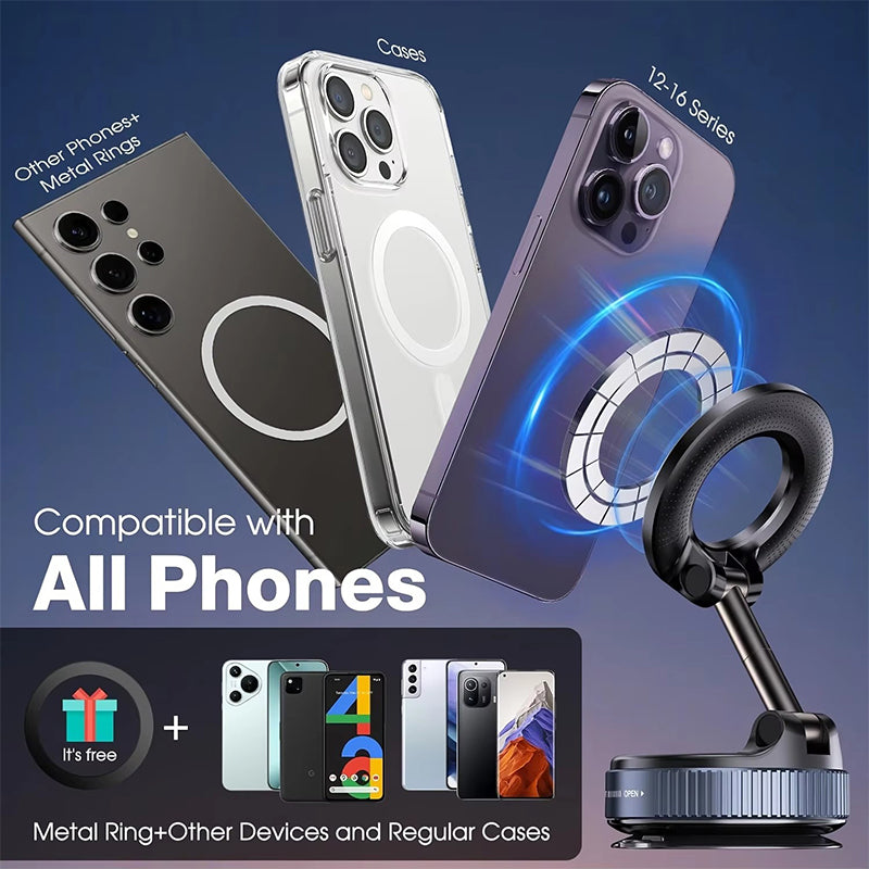FONZY Ultra-Grip Knurled Base 360° Magnetic Phone Mount for Desk & Car