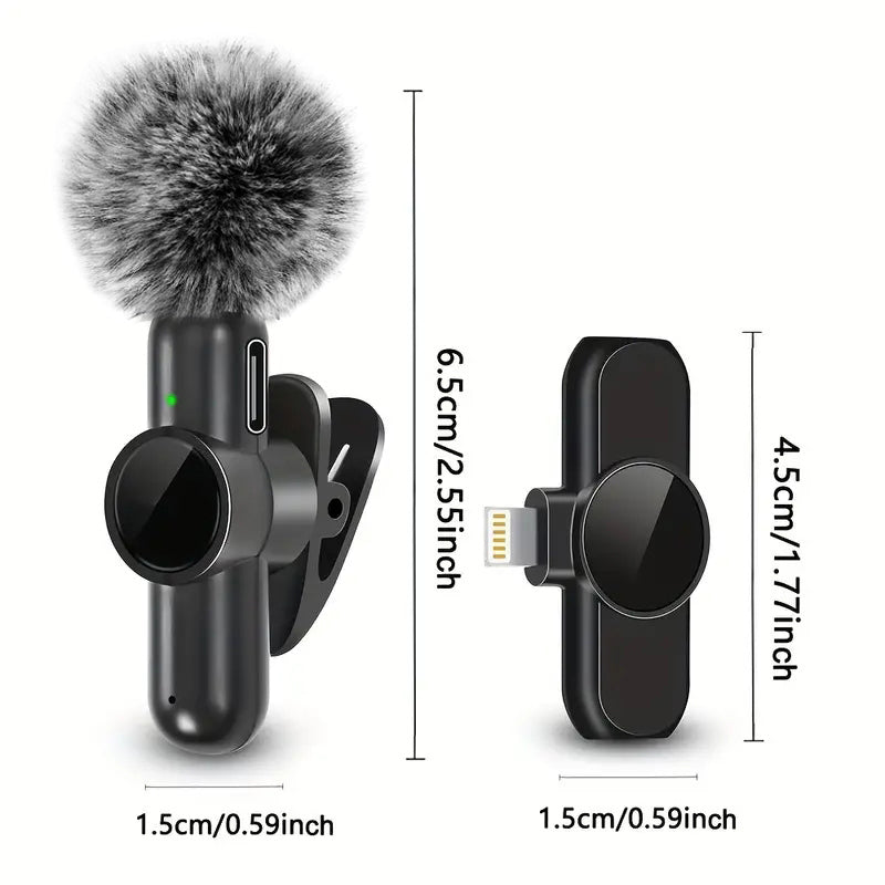 FONZY Wireless Lavalier Mic for iPhone, Android & Type-C