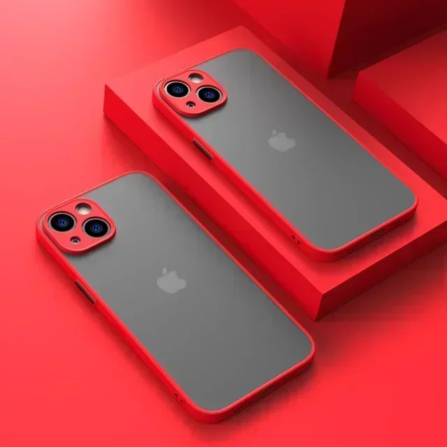 FONZY Luxury Matte Translucent Case with Contrast Buttons for iPhone 11 to 15 Pro Max