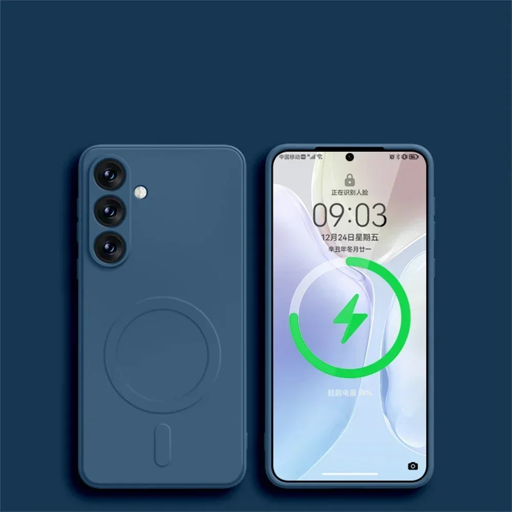 FONZY Magnetic Wireless Charging Case for Samsung S21 / S22 / S23 / S24 / S25 / S26 Ultra - Shockproof Matte Cover