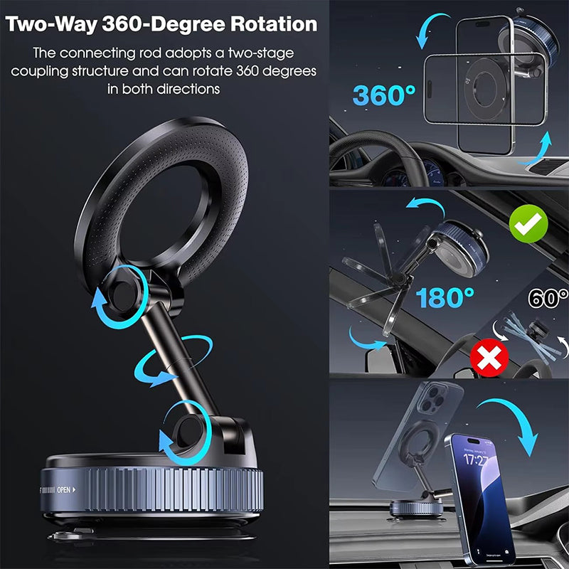 FONZY Ultra-Grip Knurled Base 360° Magnetic Phone Mount for Desk & Car
