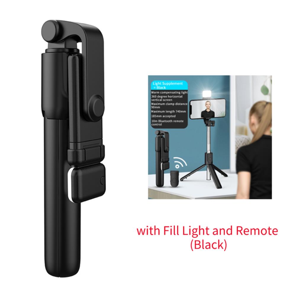 FONZY Portable All-In-One Selfie Stick Tripod with Detachable Fill Light