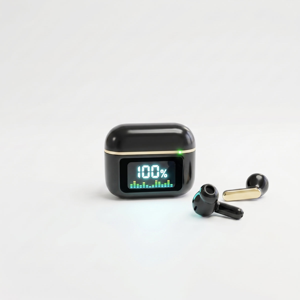 FONZY Wireless ENC Noise-Canceling Earbuds with Smart Display Charging Case
