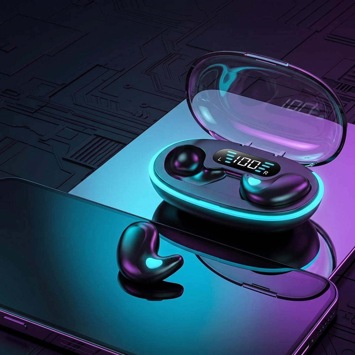 FONZY Wireless Bluetooth 5.0 Earphones with 350mAh Fast Charging Case