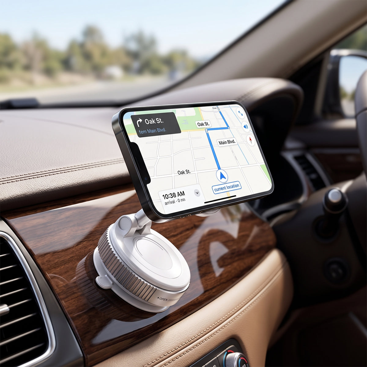 FONZY Ultra-Grip Knurled Base 360° Magnetic Phone Mount for Desk & Car