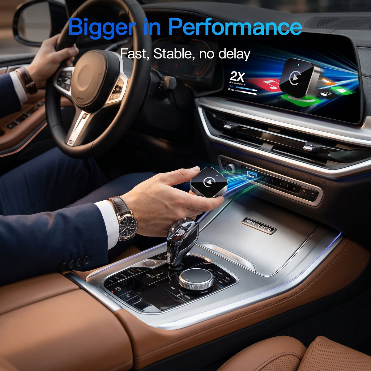 FONZY Mini Wireless CarPlay Converter – GPS, Music & Hands-Free Calling