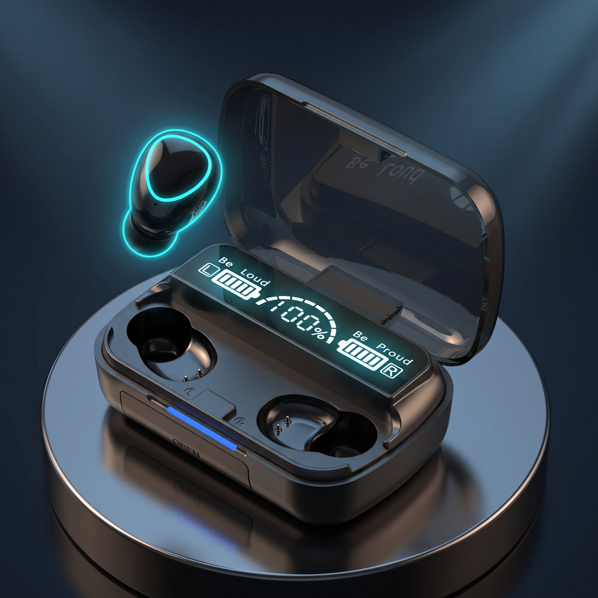 FONZY Wireless Earbuds with Power Bank Case – Bluetooth 5.1, LED Power Display & 3D Touch Control
