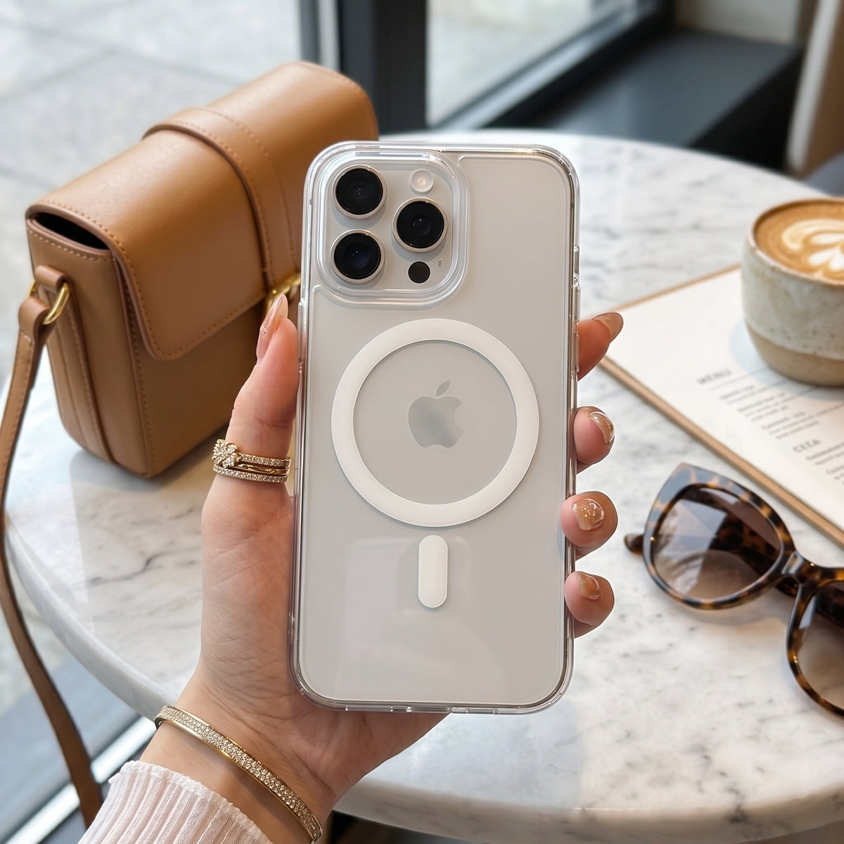 FONZY Magnetic Clear iPhone Case – Strong MagSafe Alignment & Drop Protection