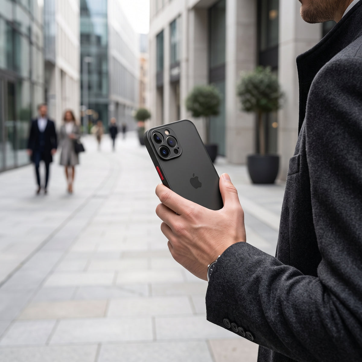 FONZY Luxury Matte Translucent Case with Contrast Buttons for iPhone 11 to 15 Pro Max
