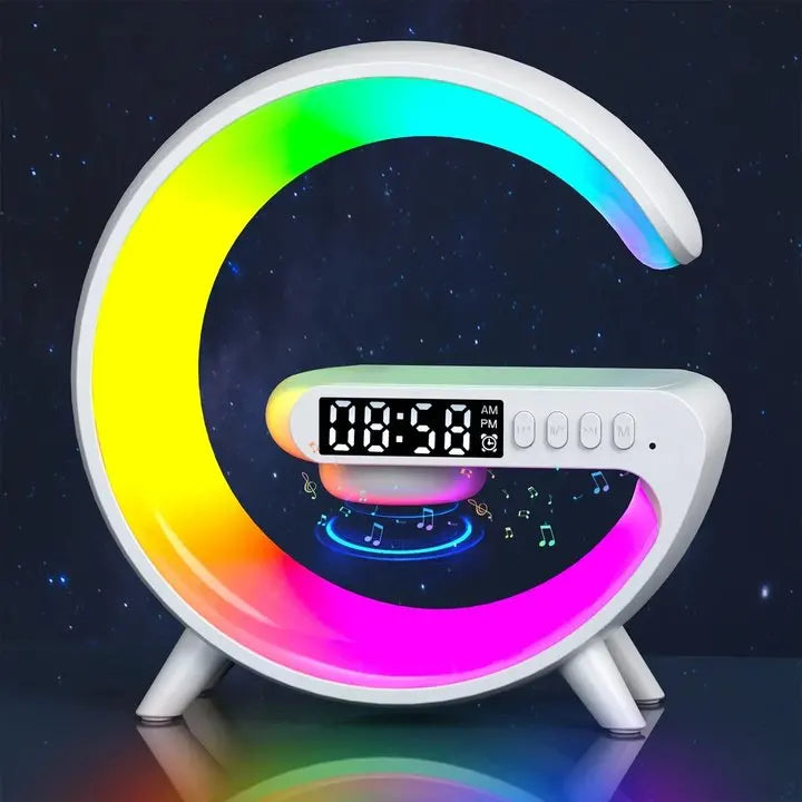 FONZY 4-in-1 G-Lamp | 15W Wireless Charger, Speaker & Alarm Clock