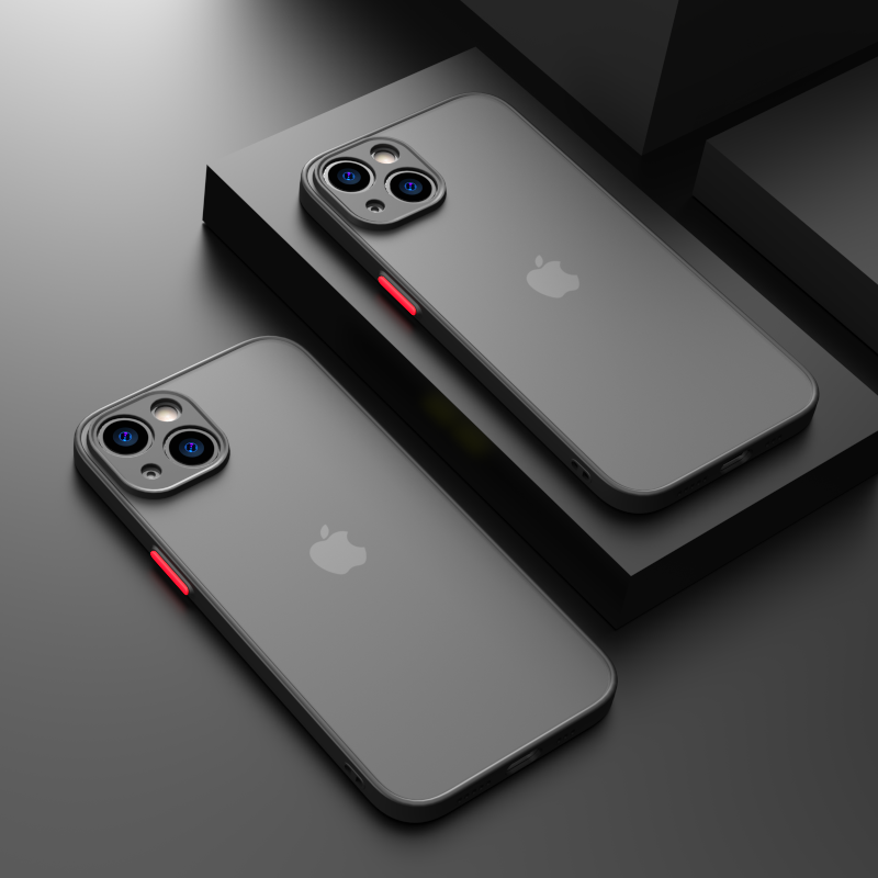 FONZY Luxury Matte Translucent Case with Contrast Buttons for iPhone 11 to 15 Pro Max