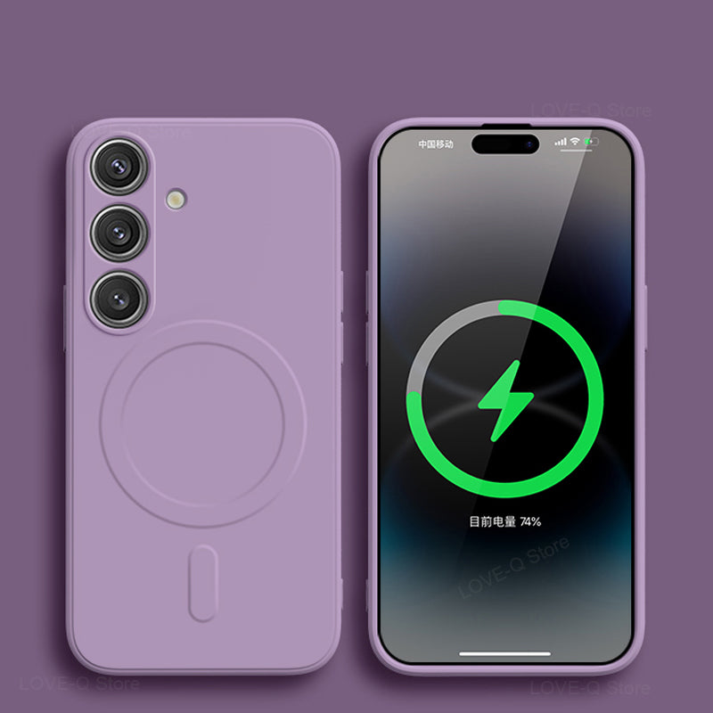 FONZY Magnetic Wireless Charging Case for Samsung S21 / S22 / S23 / S24 / S25 / S26 Ultra - Shockproof Matte Cover