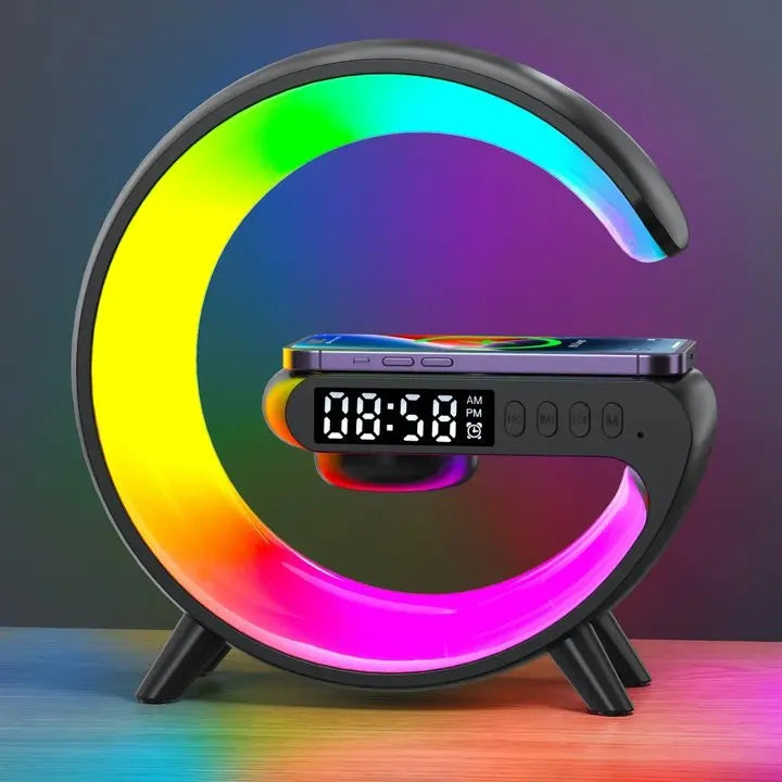 FONZY 4-in-1 G-Lamp | 15W Wireless Charger, Speaker & Alarm Clock