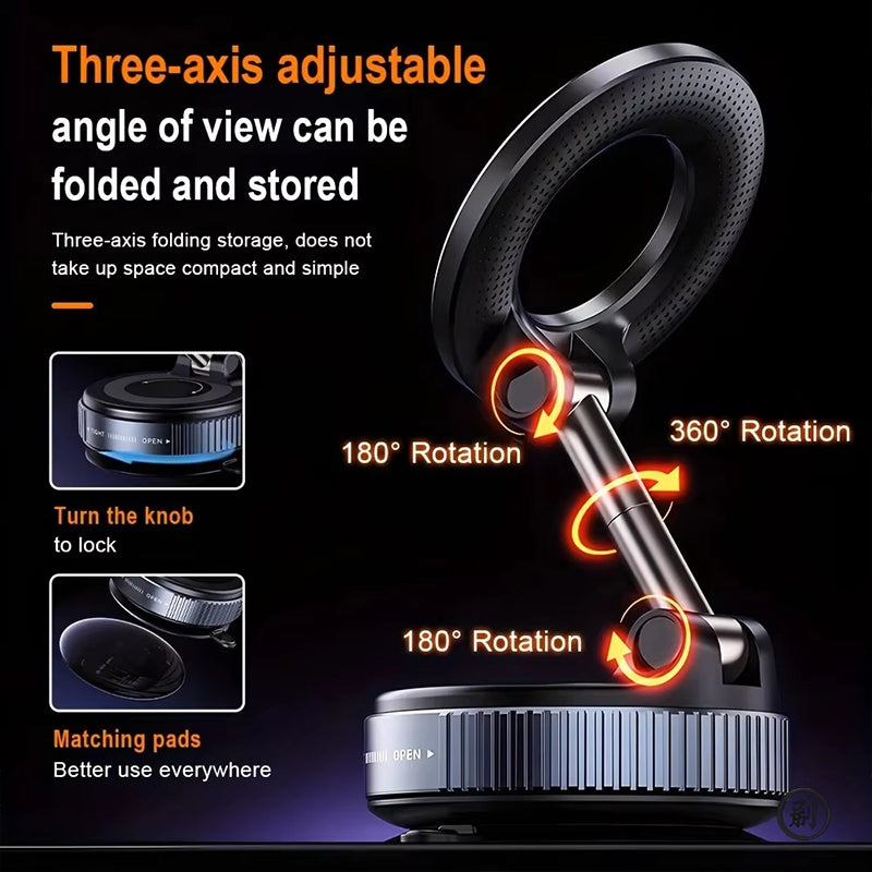 FONZY Ultra-Grip Knurled Base 360° Magnetic Phone Mount for Desk & Car