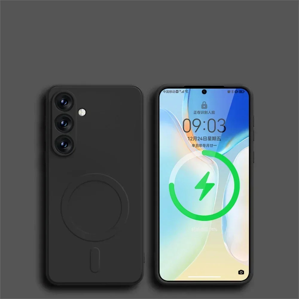 FONZY Magnetic Wireless Charging Case for Samsung S21 / S22 / S23 / S24 / S25 / S26 Ultra - Shockproof Matte Cover