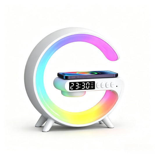 FONZY 4-in-1 G-Lamp | 15W Wireless Charger, Speaker & Alarm Clock