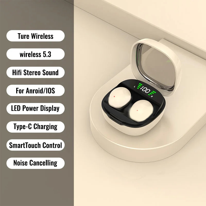 FONZY Mini Bluetooth V5.3 Earphones with LED Display & IPX5 Waterproof