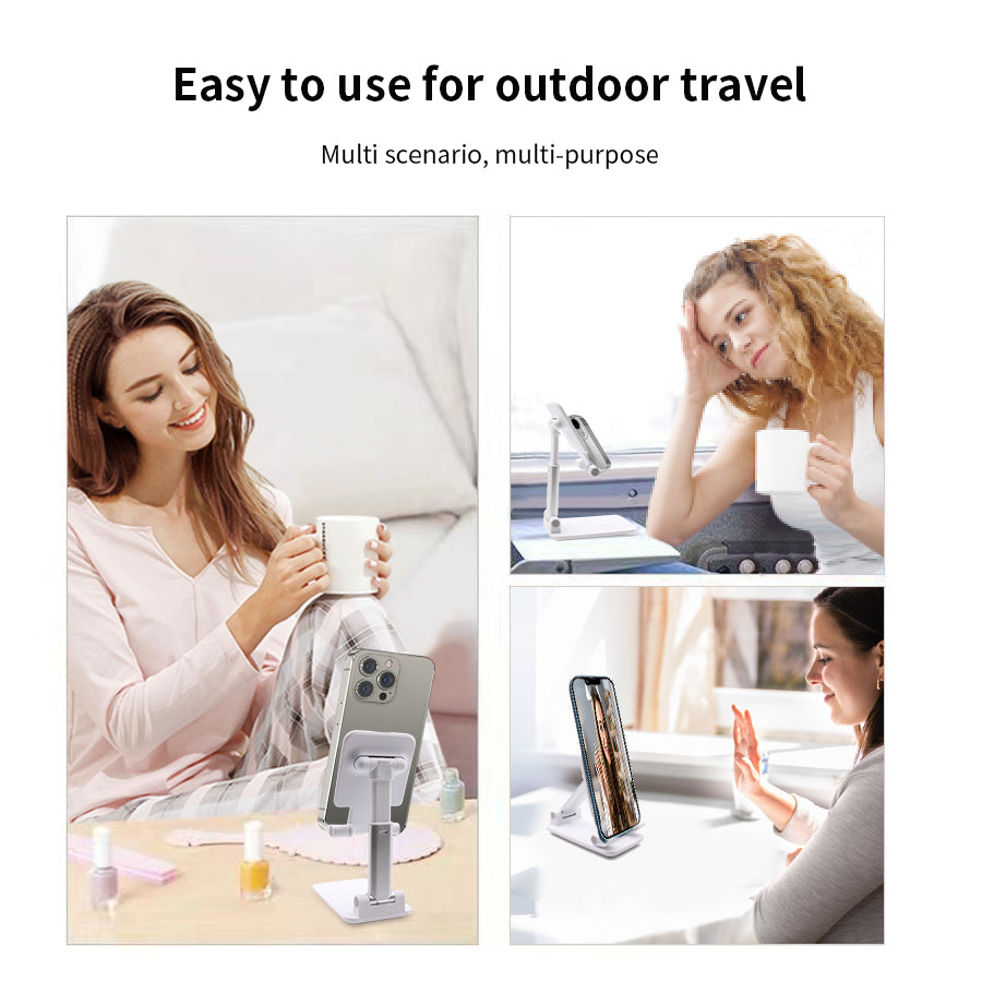 FONZY Adjustable Foldable Phone Stand – Universal Desk Holder for Phones & Tablets