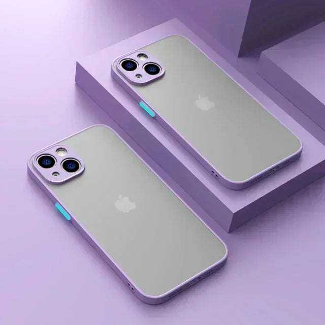 FONZY Luxury Matte Translucent Case with Contrast Buttons for iPhone 11 to 15 Pro Max