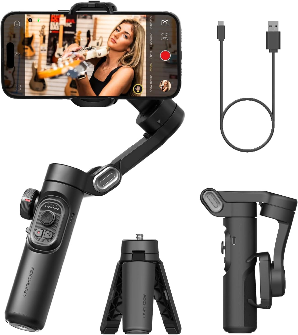 FONZY 3-Axis Smart AI Face Tracking Gimbal Stabilizer for Smartphone | Handheld Video Tripod