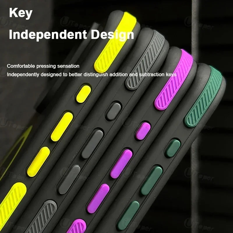 FONZY Independent Contrast Button iPhone Case – Matte Finish & Tactile Grip