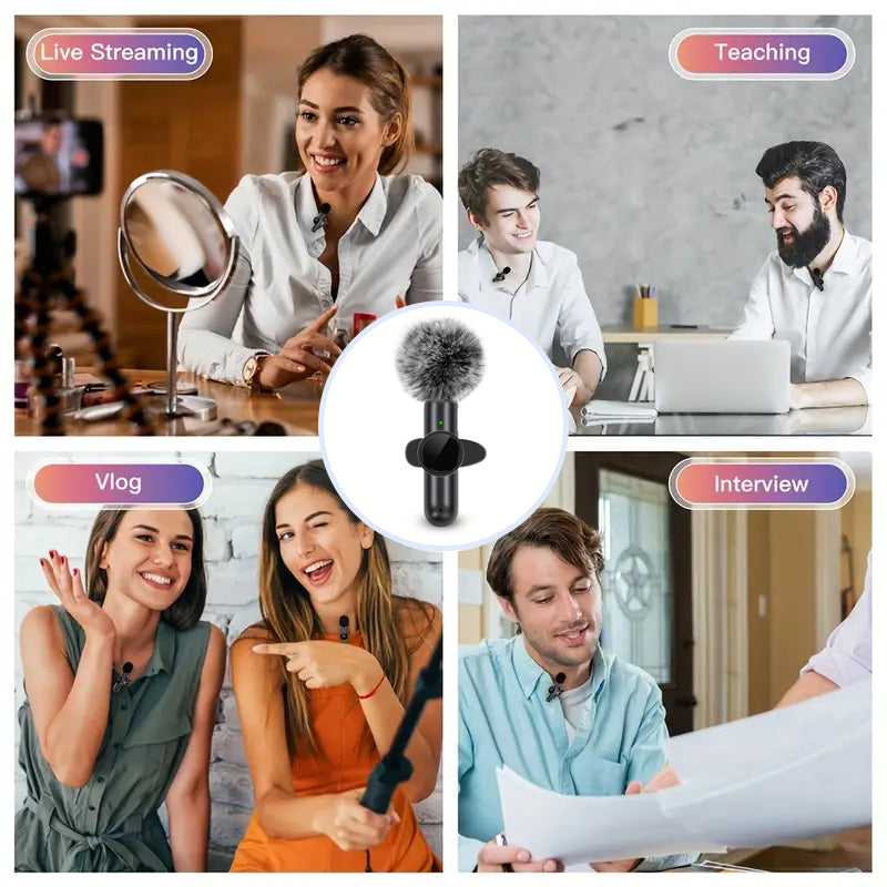 FONZY Wireless Lavalier Mic for iPhone, Android & Type-C