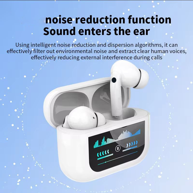 FONZY Wireless ENC Noise-Canceling Earbuds with Smart Display Charging Case