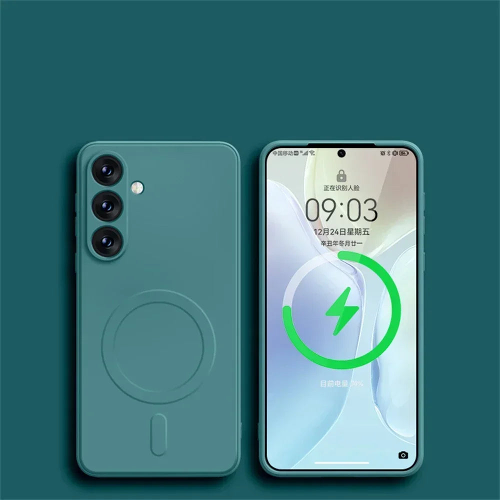 FONZY Magnetic Wireless Charging Case for Samsung S21 / S22 / S23 / S24 / S25 / S26 Ultra - Shockproof Matte Cover