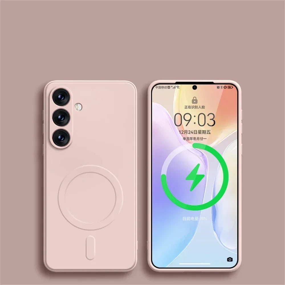 FONZY Magnetic Wireless Charging Case for Samsung S21 / S22 / S23 / S24 / S25 / S26 Ultra - Shockproof Matte Cover