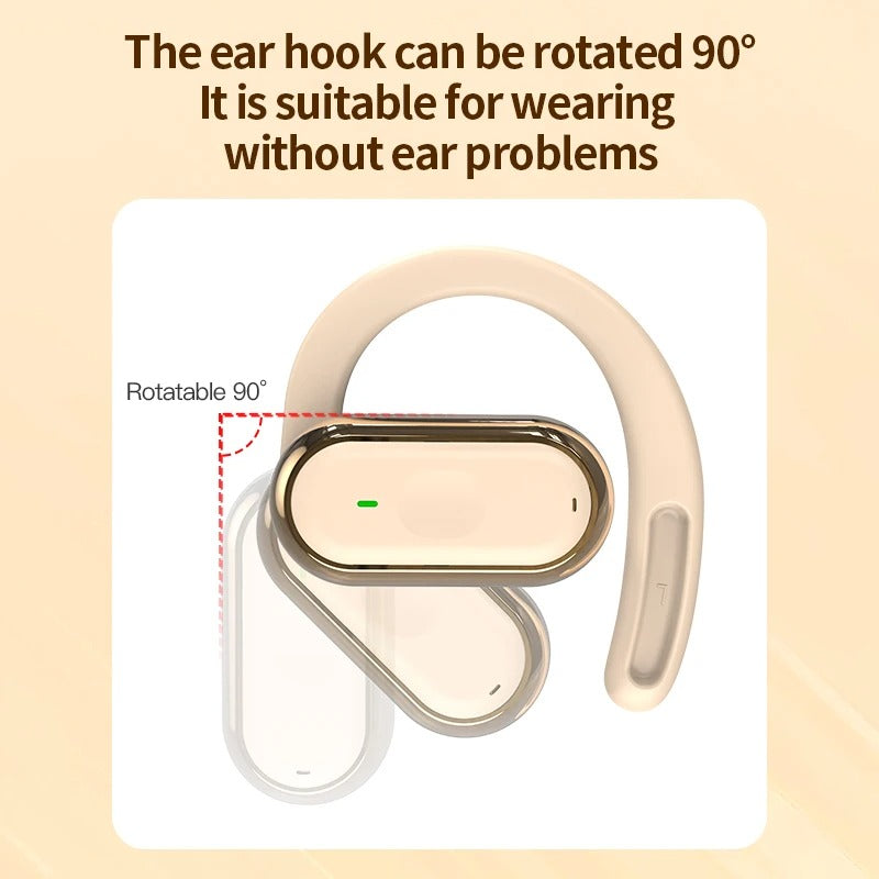 FONZY Open-Ear Wireless Earbuds with 90° Rotatable Ear Hooks – Bluetooth 5.4