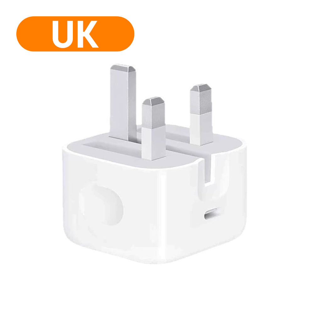 FONZY 20W USB-C Fast Charger with Foldable UK Plug & Fast Charging Cable Set