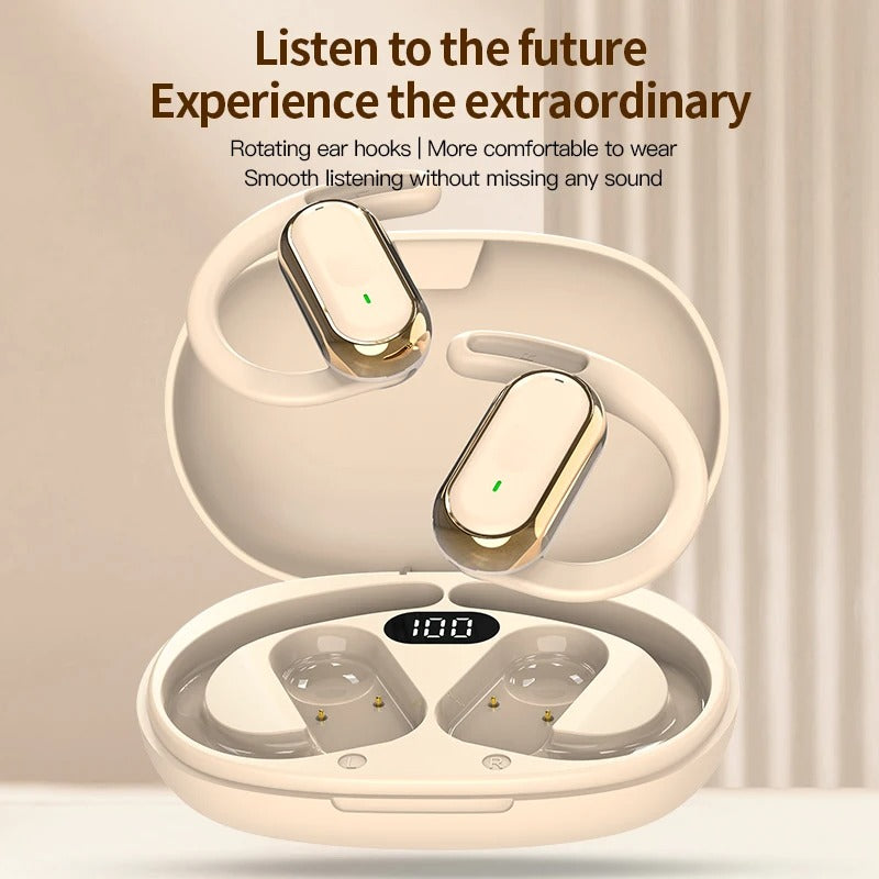 FONZY Open-Ear Wireless Earbuds with 90° Rotatable Ear Hooks – Bluetooth 5.4