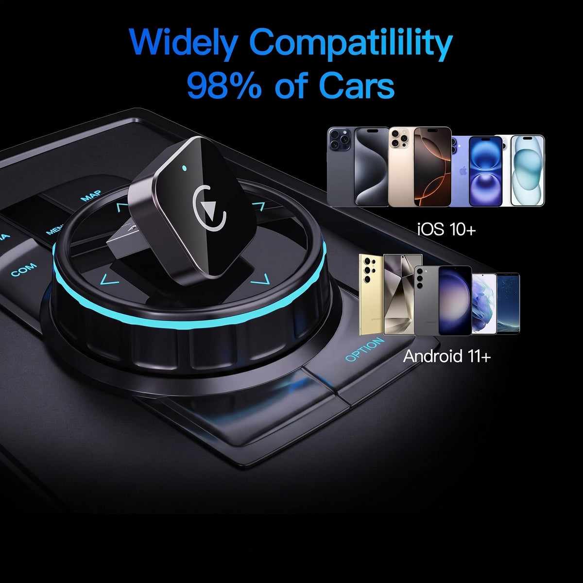 FONZY Mini Wireless CarPlay Converter – GPS, Music & Hands-Free Calling