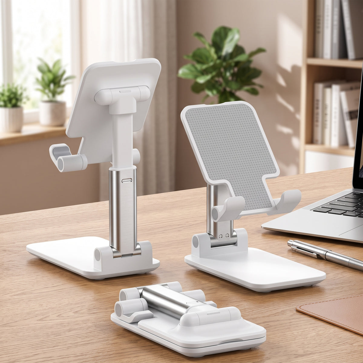 FONZY Adjustable Foldable Phone Stand – Universal Desk Holder for Phones & Tablets