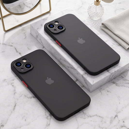 FONZY Luxury Matte Translucent Case with Contrast Buttons for iPhone 11 to 15 Pro Max