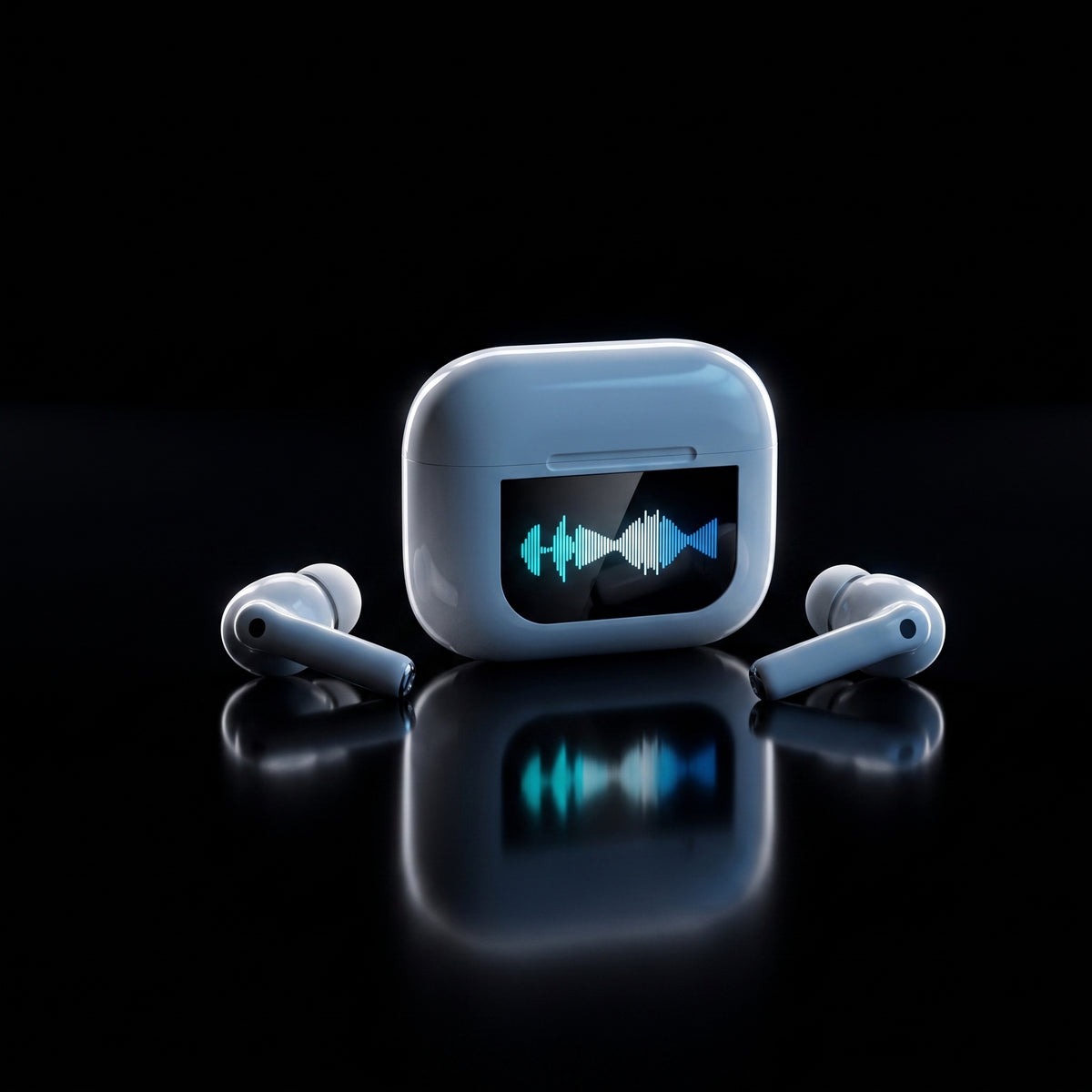 FONZY Wireless ENC Noise-Canceling Earbuds with Smart Display Charging Case