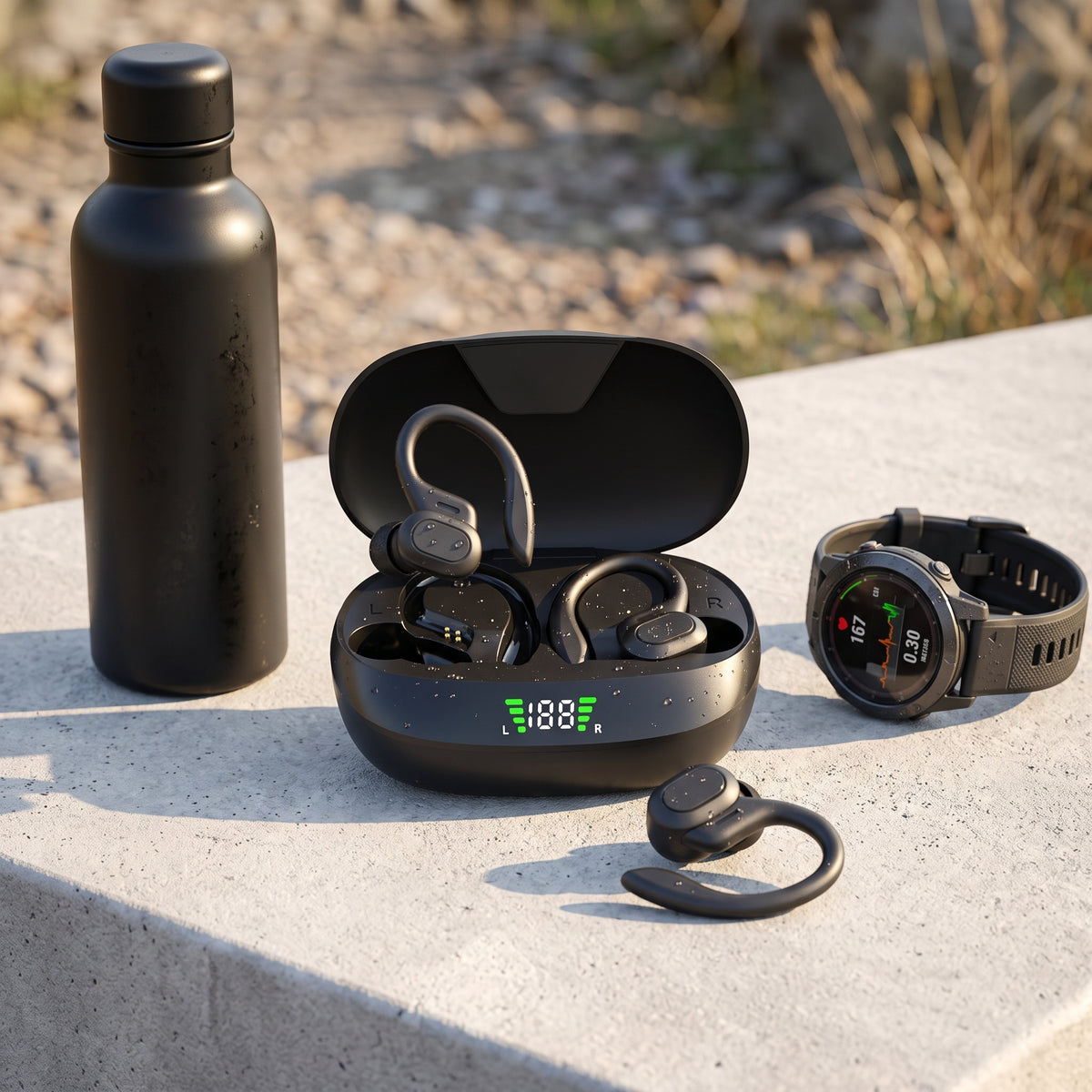 FONZY Wireless Sports Earphones | IPX6 Waterproof Ear Hook Headset